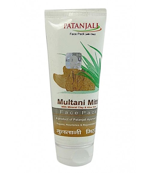 Patanjali Multani Mitti Face Pack with Mineral Clay and Aloevera, 60g